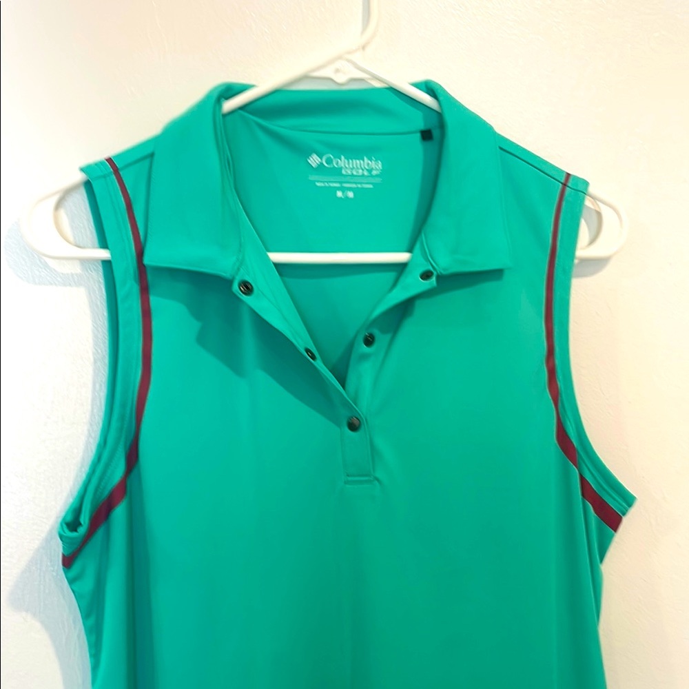 Columbia Green Sleeveless Polo Tank Top